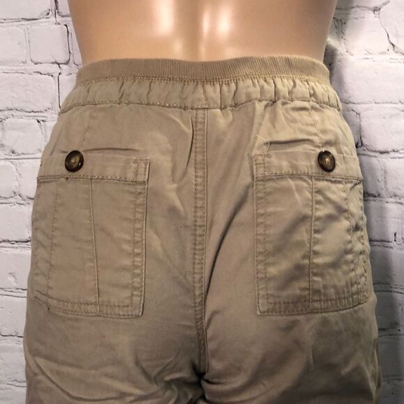 Old Navy Tan Drawstring Long Cargo Shorts S - Picture 6 of 8
